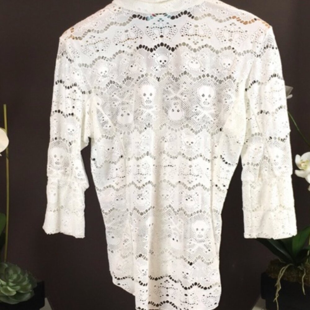 NWT!!!!  2-piece, Le Tarte Beach Pants and Top, Lace with Skull print - Picture 5 of 7